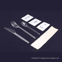 inflight cutlery kit with condiment & napkin
